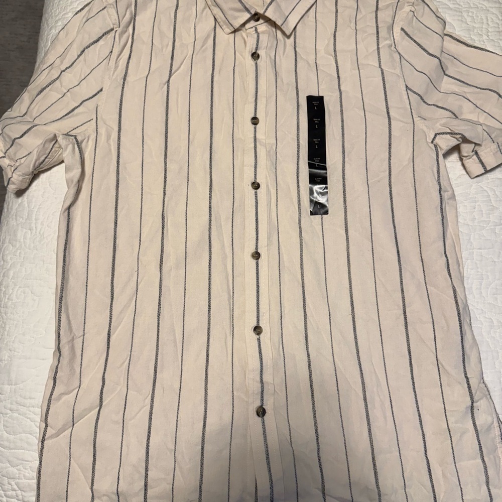 Banana republic Men's Striped Beige Shirt NWT